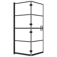 Douchewand inklapbaar 120x140 cm ESG zwart 2