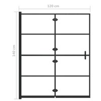 Douchewand inklapbaar 120x140 cm ESG zwart 9
