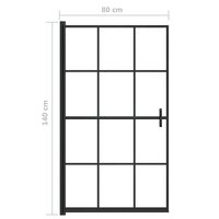 Douchewand 80x140 cm ESG zwart 5