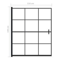 Douchewand 116x140 cm ESG zwart 5