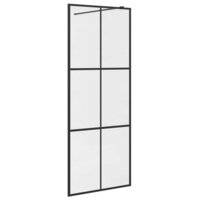 Inloopdouchewand 80x195 cm ESG-glas transparant en zwart 2