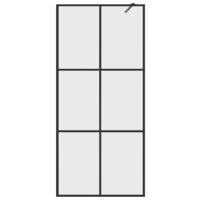 Inloopdouchewand 80x195 cm ESG-glas transparant en zwart 4