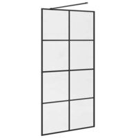 Inloopdouchewand 100x195 cm ESG-glas transparant en zwart 6
