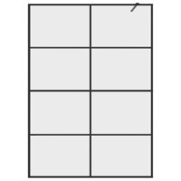 Inloopdouchewand 140x195 cm ESG-glas transparant en zwart 4