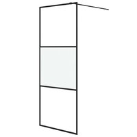 Inloopdouchewand 80x195 cm halfmat ESG-glas zwart 2