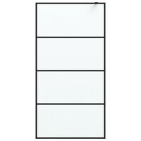 Inloopdouchewand 100x195 cm mat ESG-glas zwart 3
