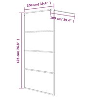 Inloopdouchewand 100x195 cm mat ESG-glas zwart 7