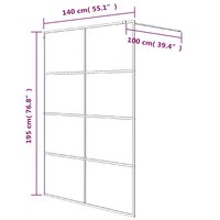 Inloopdouchewand 140x195 cm transparant ESG-glas zilverkleurig 7