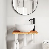 Badkamer wandschap staal en massief eikenhout 3