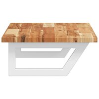 Badkamer wandschap staal en massief acaciahout 5