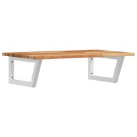 Badkamer wandschap staal en massief acaciahout 2