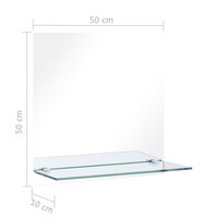 Wandspiegel met schap 50x50 cm gehard glas 6