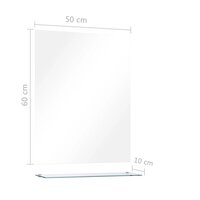 Wandspiegel met schap 50x60 cm gehard glas 6