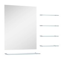 Wandspiegel met 5 schappen 50x60 cm zilverkleurig 2