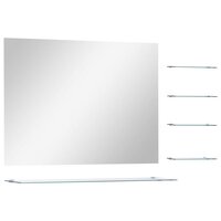 Wandspiegel met 5 schappen 80x60 cm zilverkleurig 2