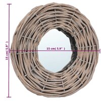 Spiegels 3 st 15 cm wicker 5