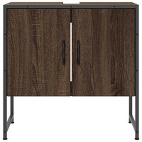 Wastafelkast 60x33x60 cm bewerkt hout bruin eikenkleurig 4