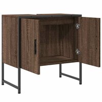 Wastafelkast 60x33x60 cm bewerkt hout bruin eikenkleurig 5