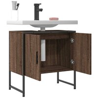 Wastafelkast 60x33x60 cm bewerkt hout bruin eikenkleurig 9