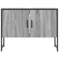 Wastafelkast 80x33x60 cm bewerkt hout grijs sonoma eikenkleurig 4