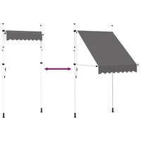 Luifel handmatig uittrekbaar 150 cm antraciet 6