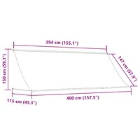 Luifel uittrekbaar 400x150 cm blauw en wit 7