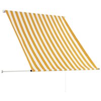 Luifel uittrekbaar 150x150 cm geel en wit 4