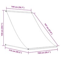 Luifel uittrekbaar 150x150 cm geel en wit 8