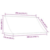 Luifel uittrekbaar 300x150 cm geel en wit 8