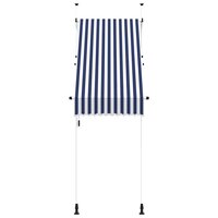 Luifel handmatig uittrekbaar 100 cm blauw en witte strepen 3