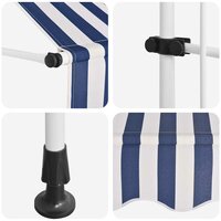 Luifel handmatig uittrekbaar 100 cm blauw en witte strepen 8