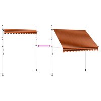 Luifel handmatig uittrekbaar 250 cm oranje en bruin 9