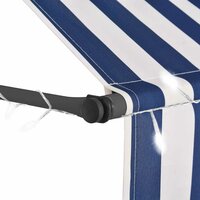 Luifel handmatig uitschuifbaar met LED 100 cm blauw en wit 4