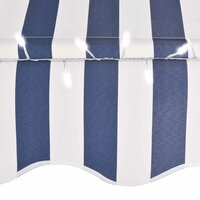 Luifel handmatig uitschuifbaar met LED 100 cm blauw en wit 5