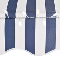 Luifel handmatig uitschuifbaar met LED 200 cm blauw en wit 5