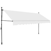 Luifel handmatig uitschuifbaar met LED 350 cm cr&egrave;mekleurig 2