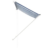 Luifel uittrekbaar 100x150 cm blauw en wit 4