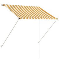 Luifel uittrekbaar 100x150 cm geel en wit 2