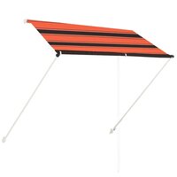 Luifel uittrekbaar 200x150 cm oranje en bruin 2