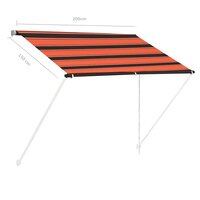 Luifel uittrekbaar 200x150 cm oranje en bruin 7
