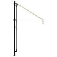 Luifel uittrekbaar 150x150 cm stof en staal cr&egrave;mekleurig 5