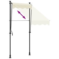 Luifel uittrekbaar 150x150 cm stof en staal cr&egrave;mekleurig 8