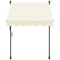 Luifel uittrekbaar 200x115 cm stof en staal cr&egrave;mekleurig 3