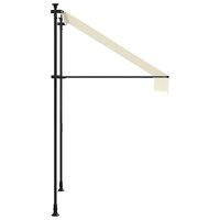 Luifel uittrekbaar 200x115 cm stof en staal cr&egrave;mekleurig 5