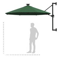 Wandparasol met LED&amp;apos;s 300 cm groen 10