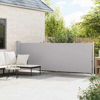 Tuinscherm uittrekbaar 140x600 cm grijs 3