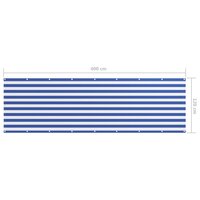 Balkonscherm 120x400 cm oxford stof wit en blauw 5