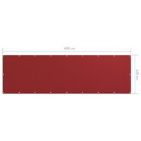 Balkonscherm 120x400 cm oxford stof rood 5