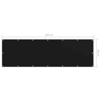 Balkonscherm 90x300 cm oxford stof zwart 5