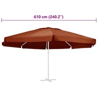 Vervangingsdoek voor parasol 610 cm terracottakleurig 5